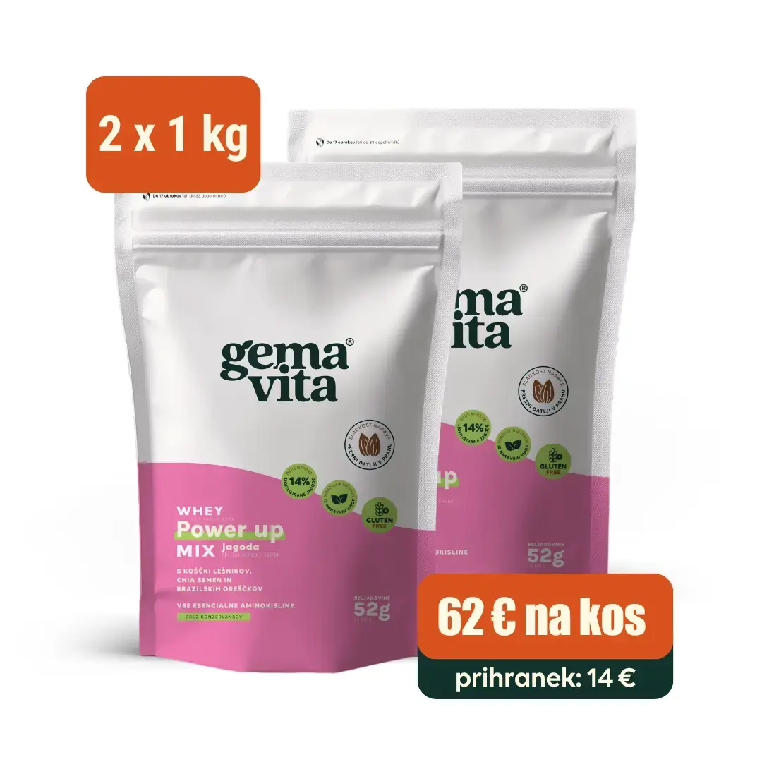 Whey Jagoda - Beljakovinski obrok, 2 x 1 kg – Paket - slika 1